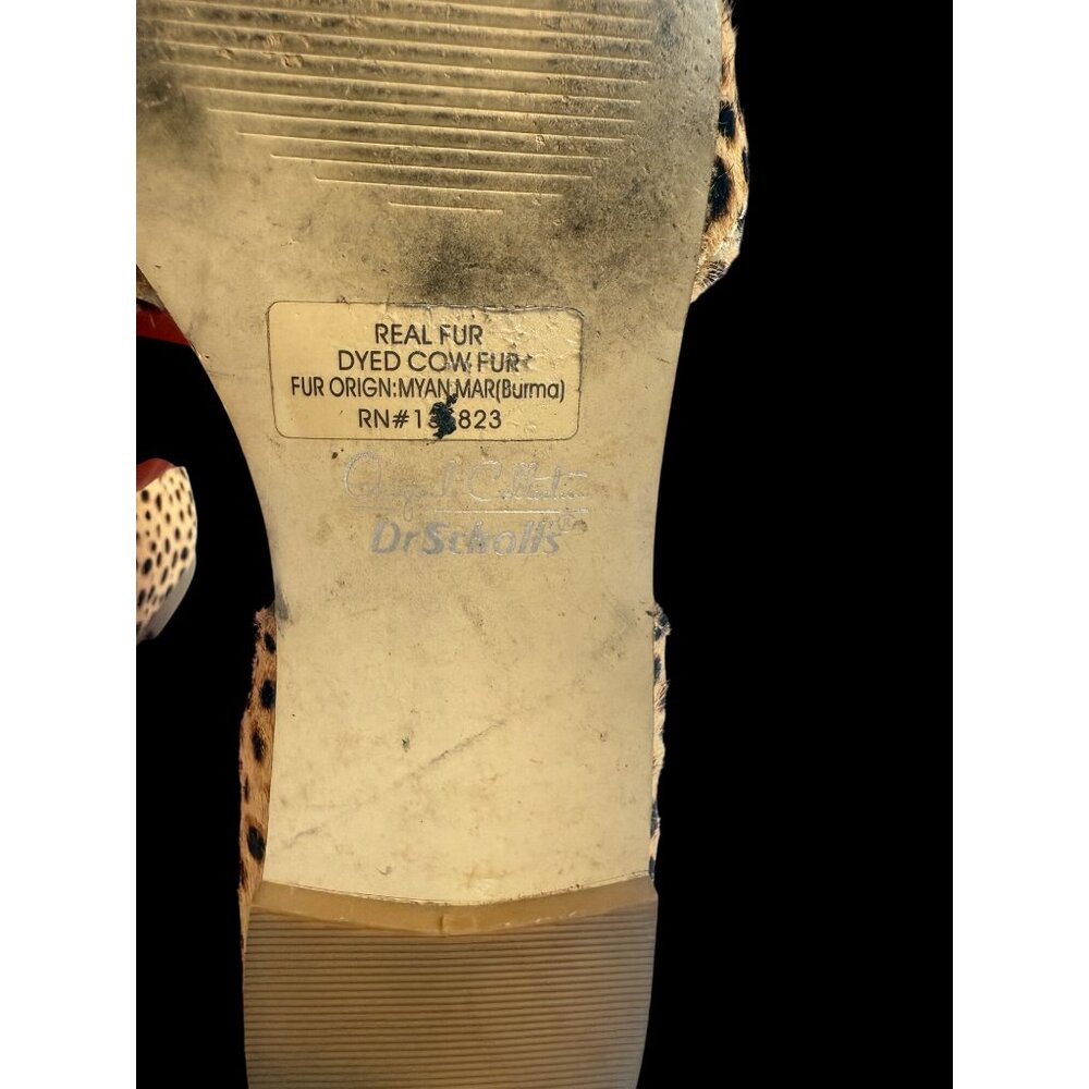 Dr. Scholls Womens Real Dyed Cow Fur D'Orsay Flats Leopard Print Sz. 6.5 - Picture 6 of 8